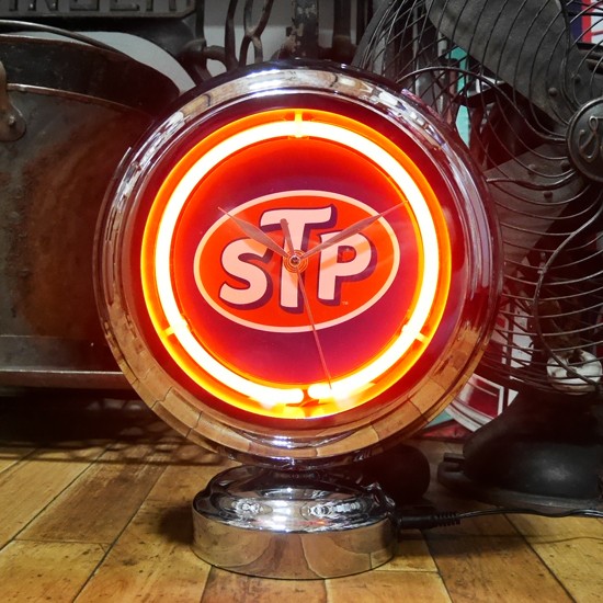 STP ガスランプ ネオンクロック 置時計　アメリカン雑貨